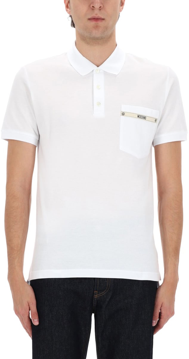 Moschino POLO WITH LOGO Wit