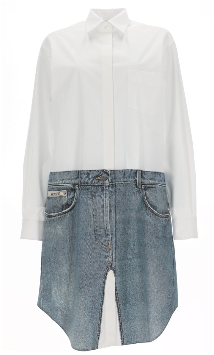 Moschino PRINTED MIDI DRESS Wit