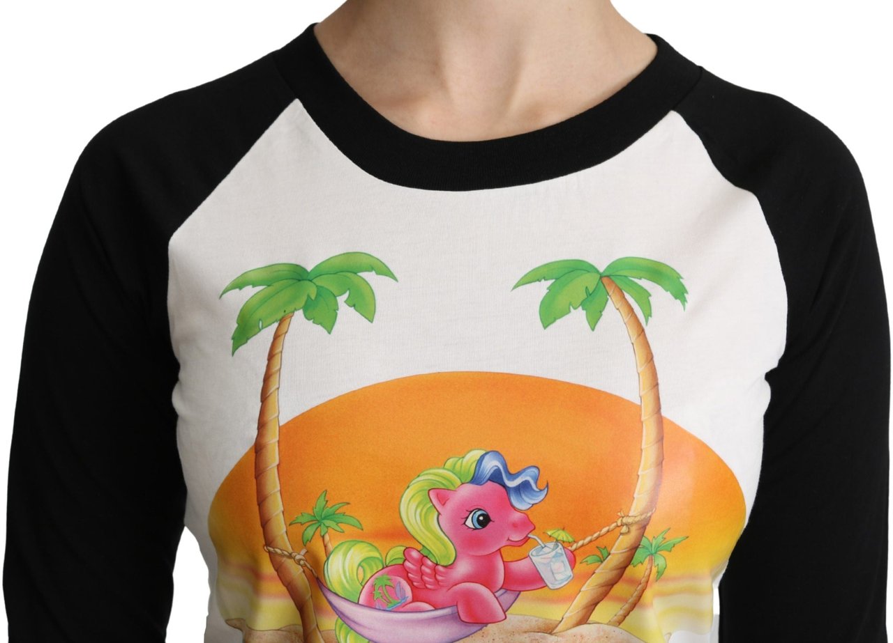 Moschino White Cotton T-shirt My Little Pony Top Tshirt Zwart