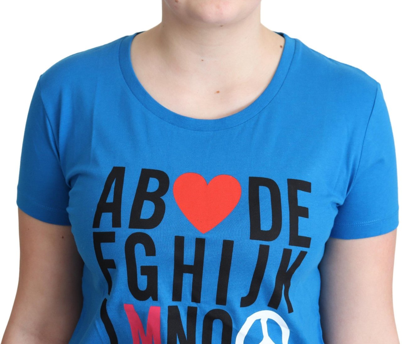 Moschino Blue Cotton Alphabet Letter Print Tops Rood
