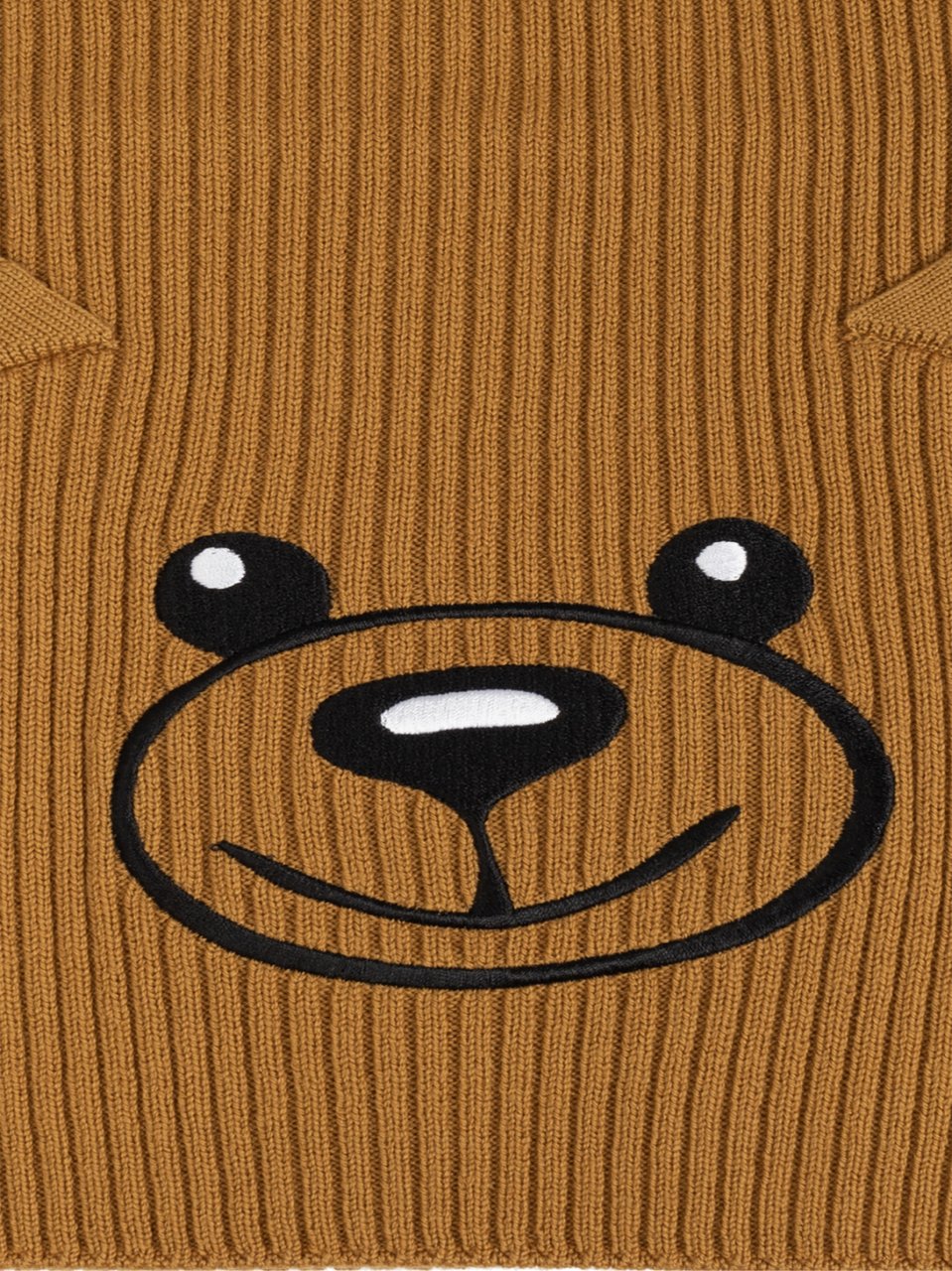 Moschino Teddy Bear Embroidered Knitted Scarf Bruin