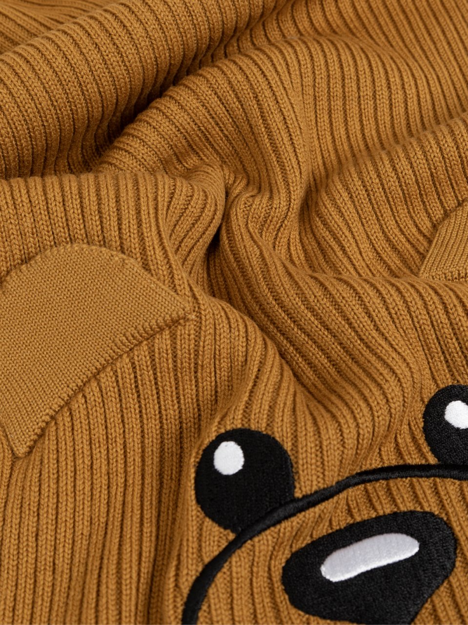 Moschino Teddy Bear Embroidered Knitted Scarf Bruin