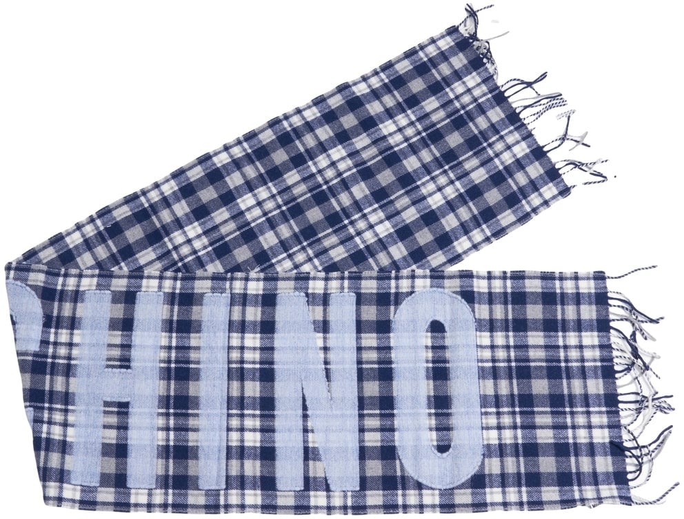 Moschino Scarf with logo print Blauw
