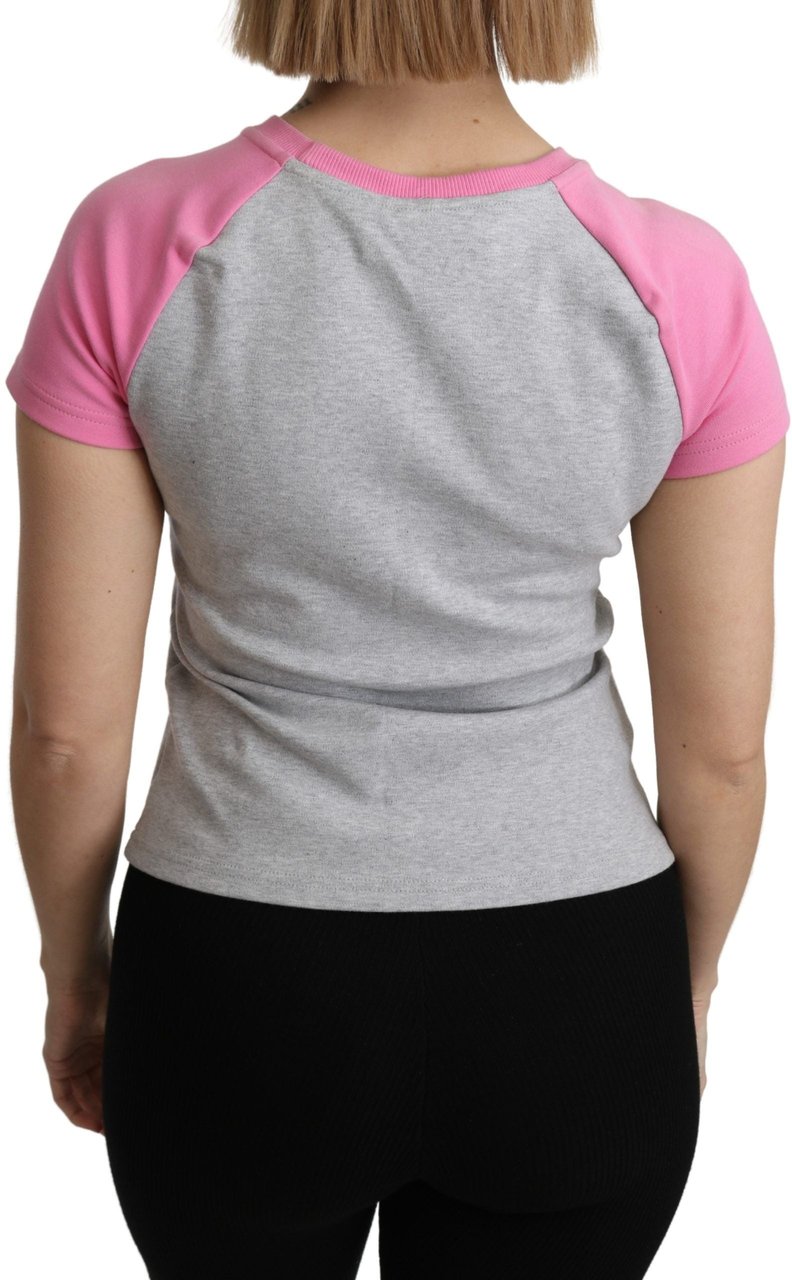 Moschino Gray and pink Cotton T-shirt My Little Pony Top Zwart