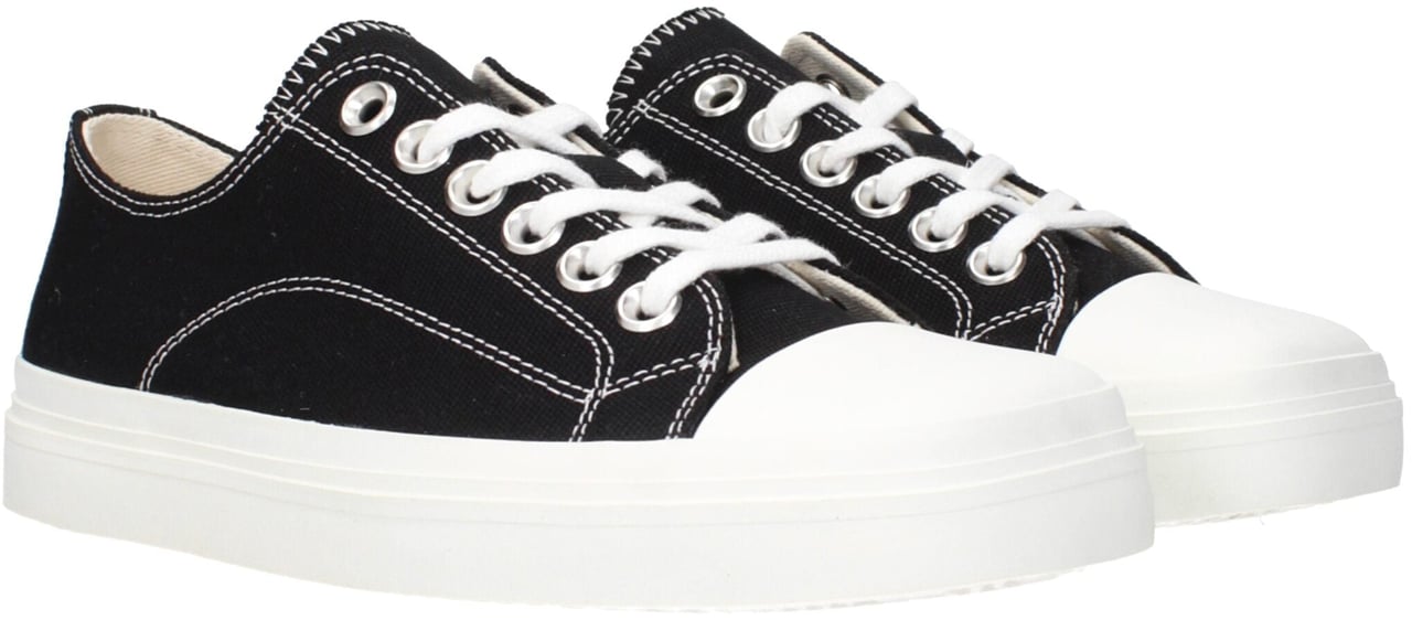 Moschino Black Fabric Low Top Sneakers Zwart