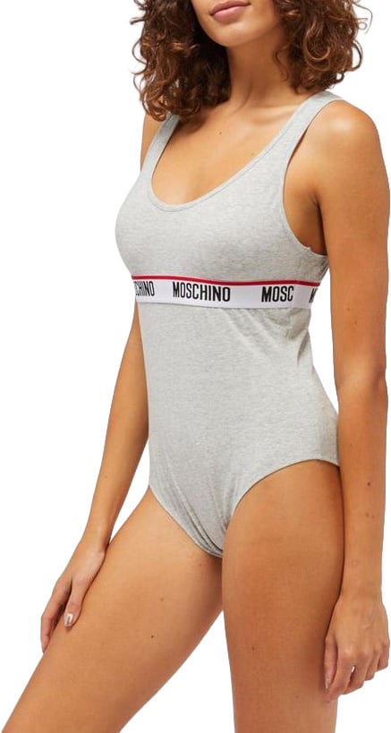 Moschino Gray Cotton Bodysuit Grijs