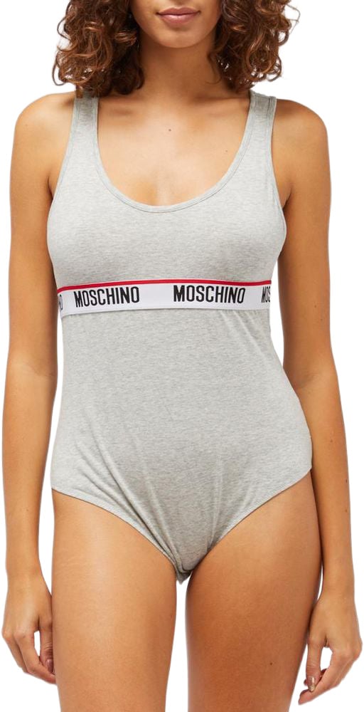 Moschino Gray Cotton Bodysuit Grijs