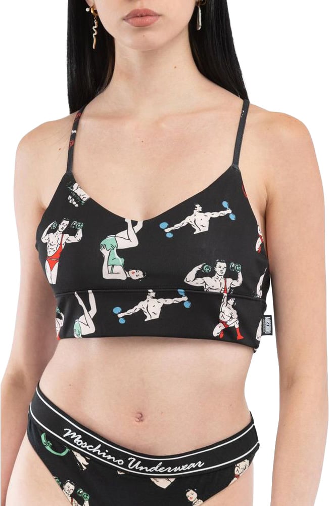 Moschino Moschino Black Polyester Tank Tops Zwart