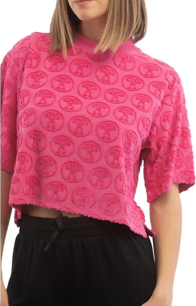 Moschino Moschino Fuchsia Cotton T-Shirt Roze