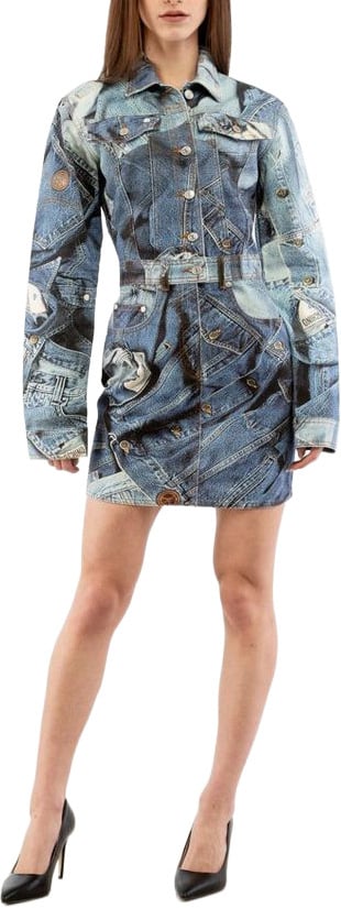Moschino Multicolor Cotton Casual Dress Divers