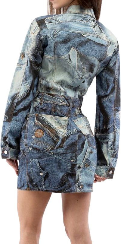 Moschino Multicolor Cotton Casual Dress Divers