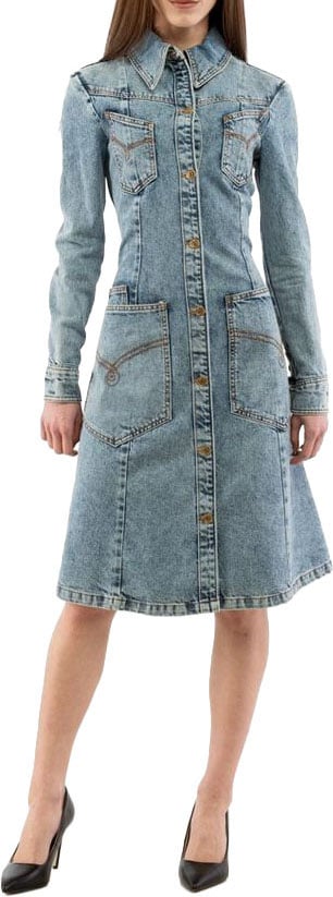 Moschino Multicolor Cotton Casual Dress Divers