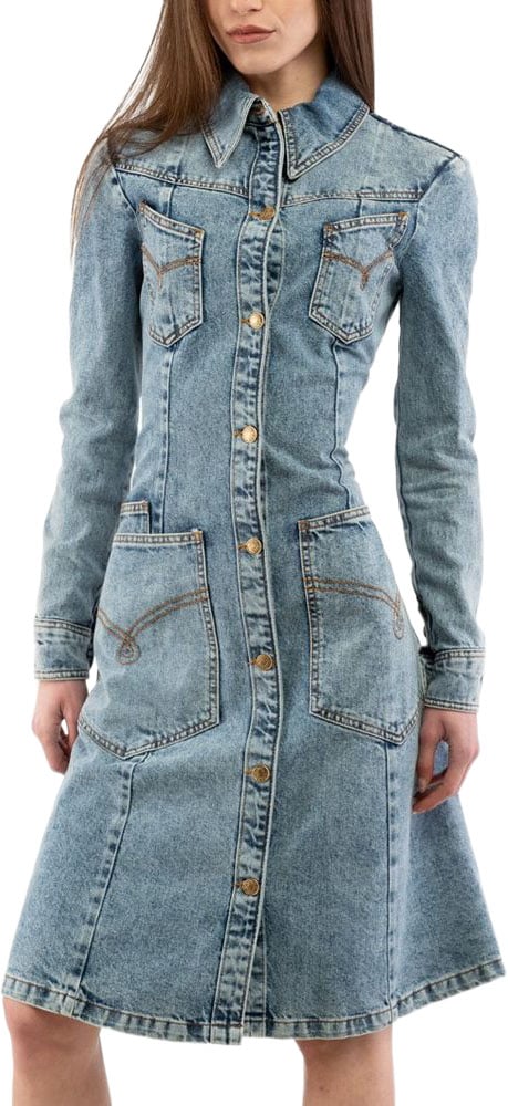 Moschino Multicolor Cotton Casual Dress Divers