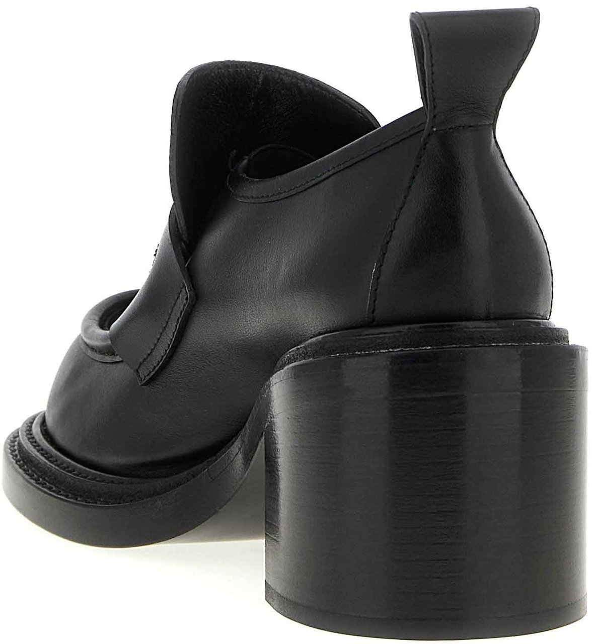 Moschino Black Leather Platform Loafers Zwart