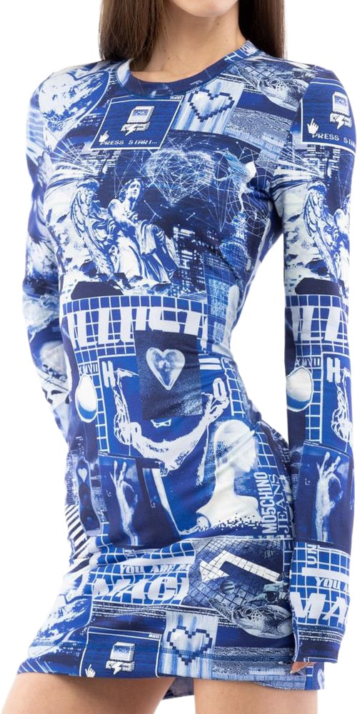 Moschino Multicolor Cotton Casual Dress Divers