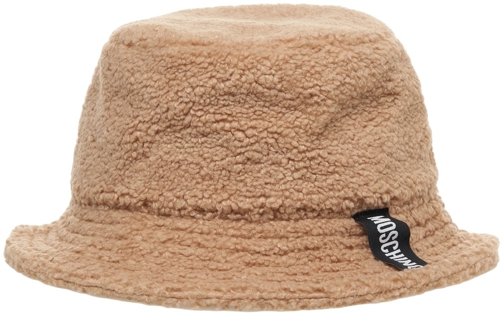 Moschino Faux fur bucket hat Beige