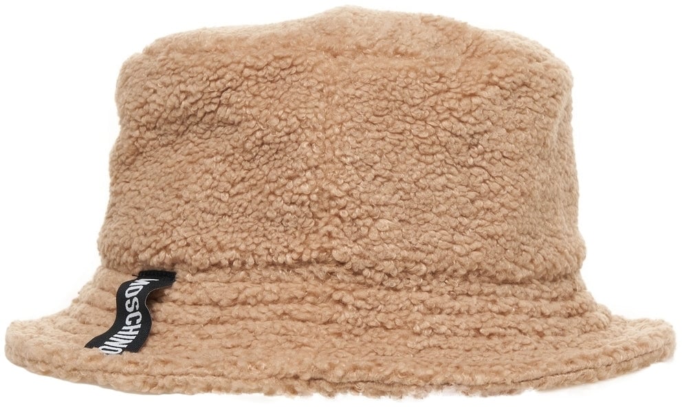 Moschino Faux fur bucket hat Beige