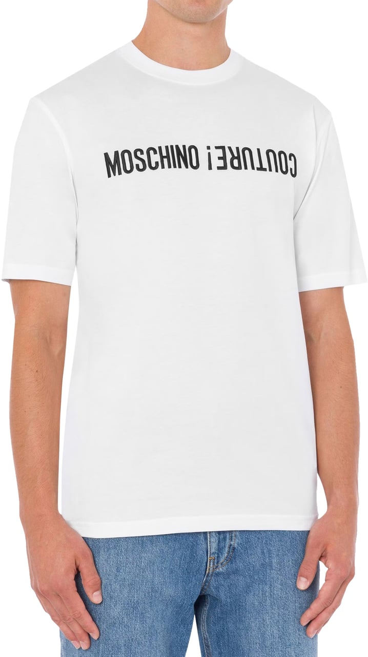Moschino Moschino Upside Down Logo T-shirt Wit