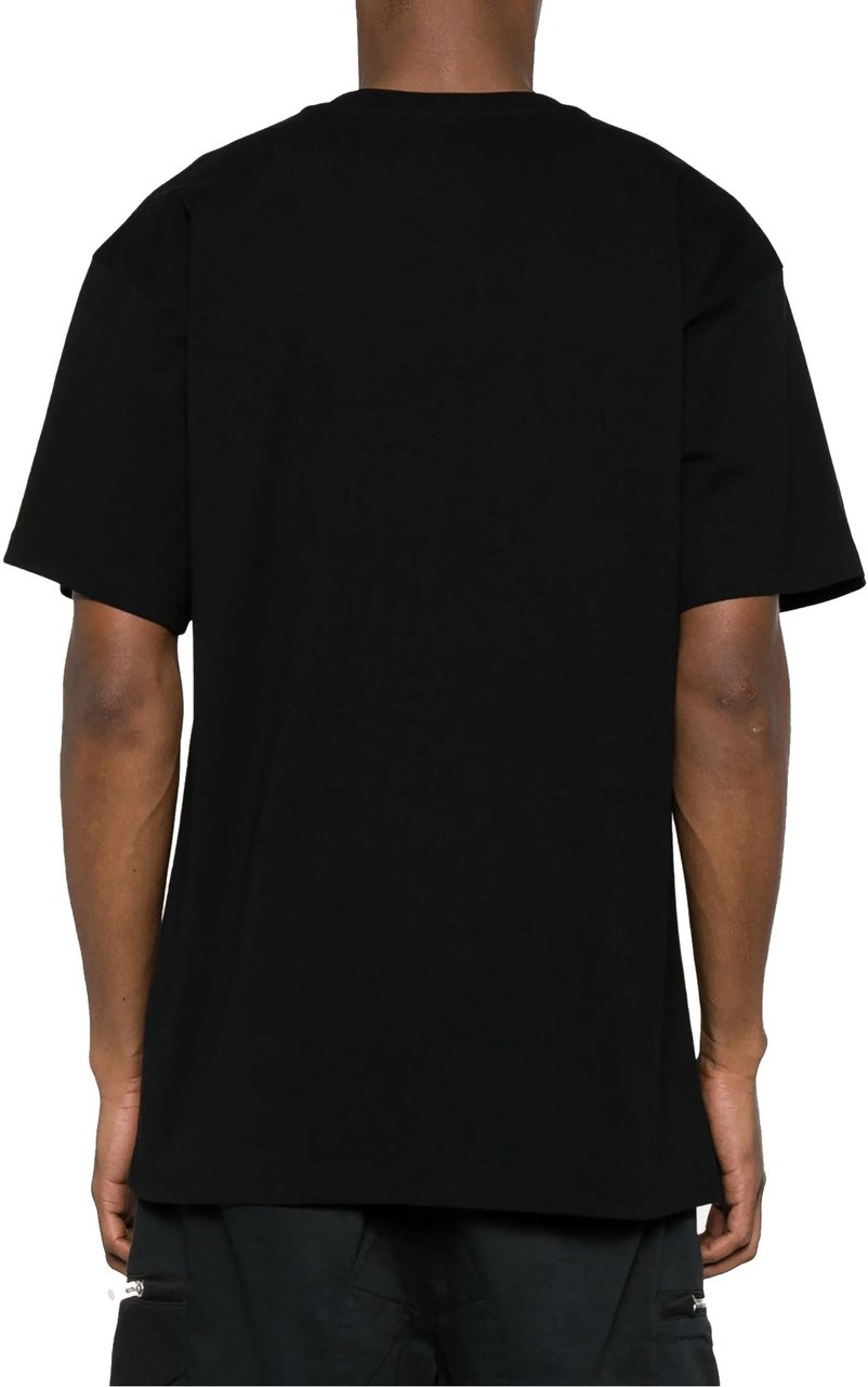 Moschino logo-embroidered cotton T-shirt Zwart