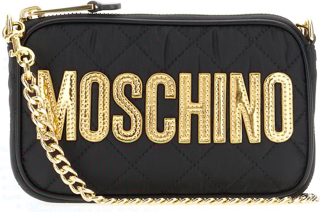 Moschino Moschino Black nylon crossbody bag Zwart
