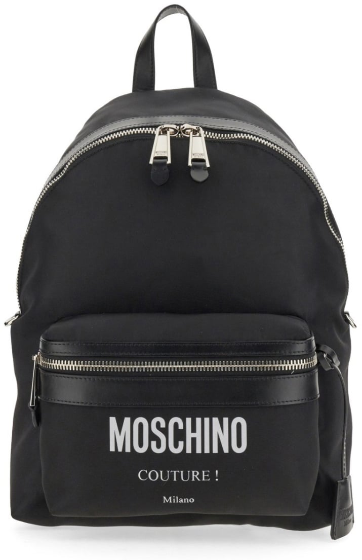Moschino Large Backpack With Logo Zwart