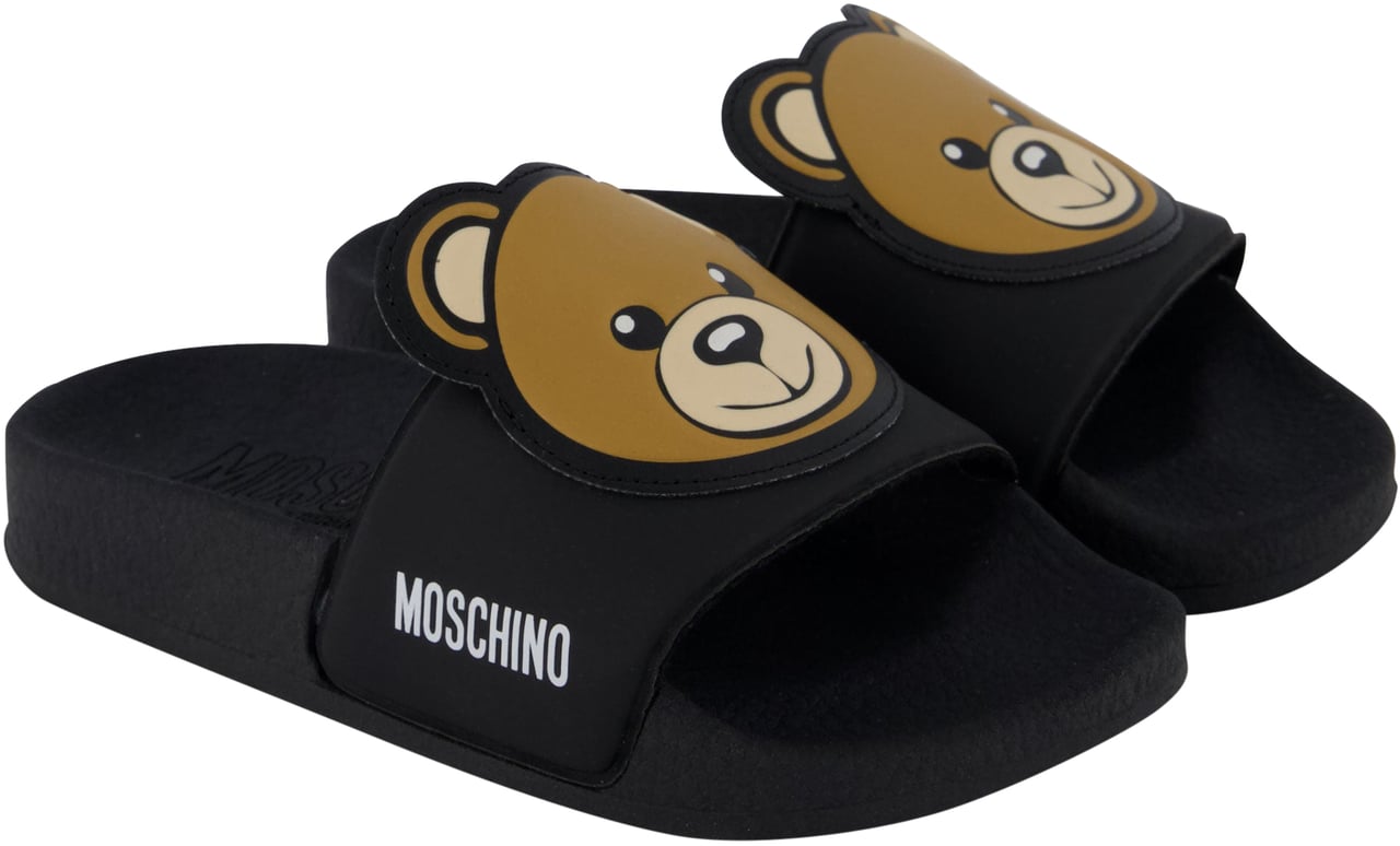 Moschino Moschino Unisex Slippers In Zwart Zwart