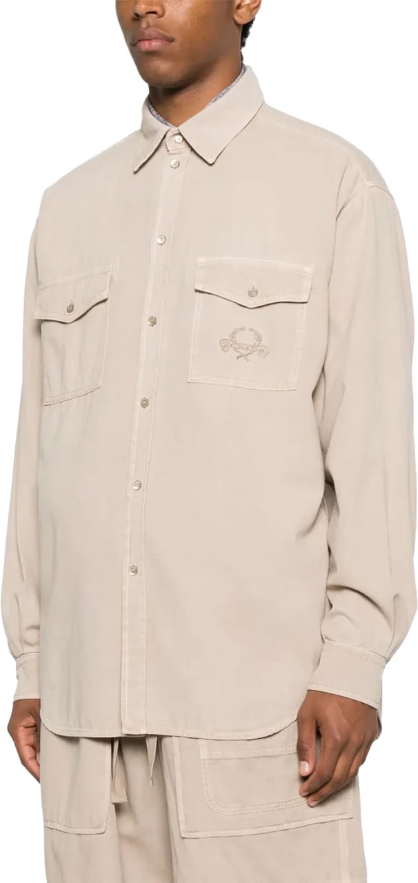 Moschino Tailored White Shirt With Structured Collar And Buttoned Cuffs Neutraal