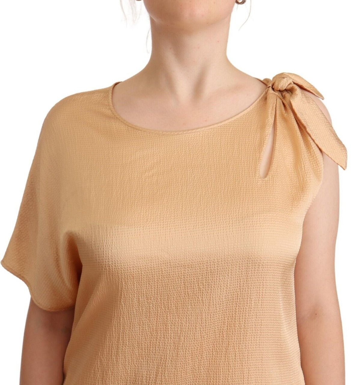 Moschino Beige One Sleeve Knee Length Shift Dress Beige