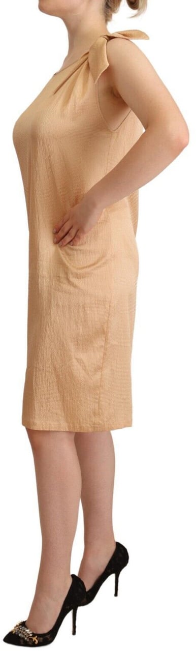 Moschino Beige One Sleeve Knee Length Shift Dress Beige