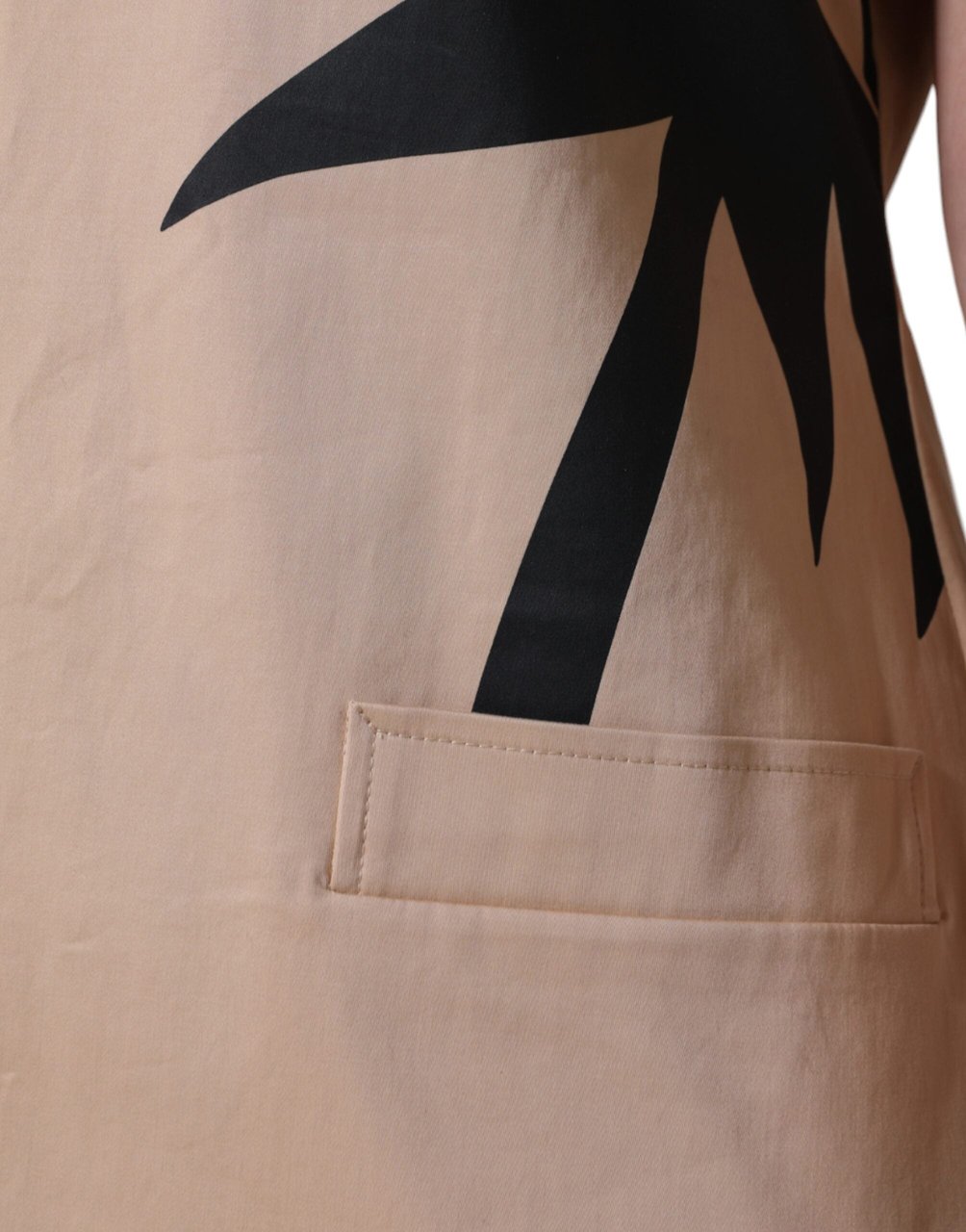 Moschino Beige Cotton Short Sleeve Knee Length Dress Beige