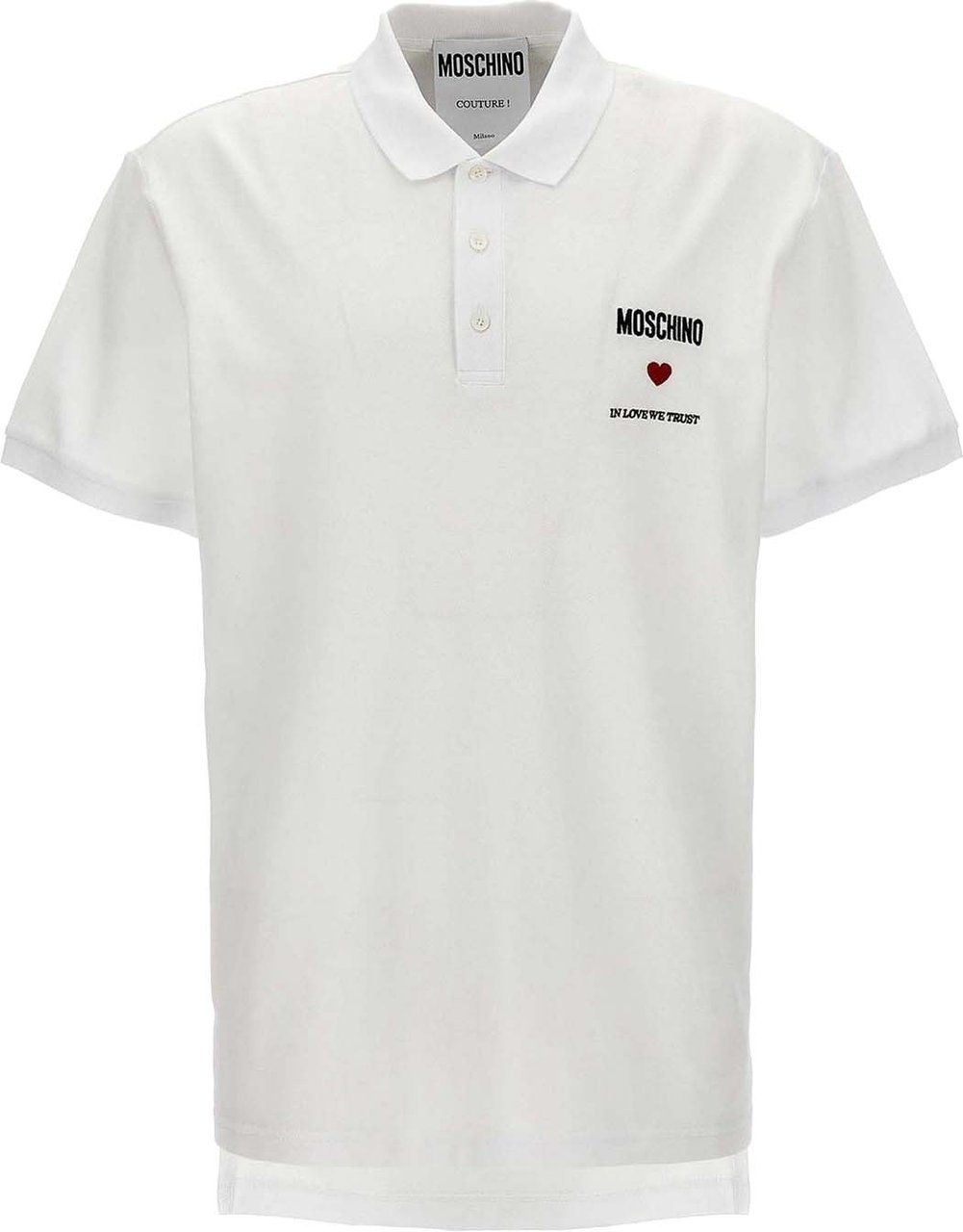 Moschino Couture In Love We Trust Cotton Polo Wit