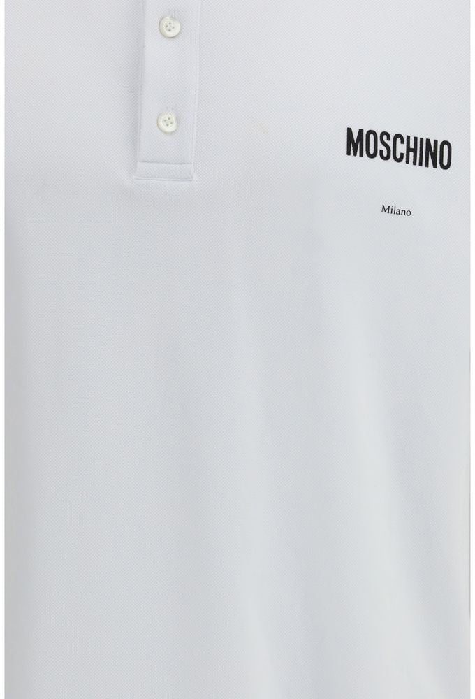Moschino White Cotton Polo Shirt Wit