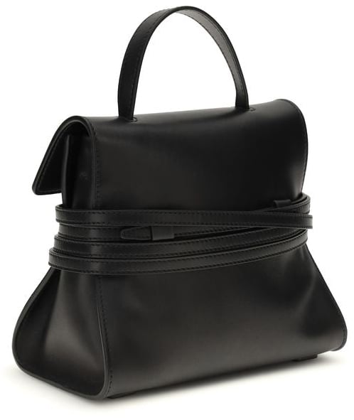 Moschino Moschino Black Calf Leather Bos Taurus Handbag Zwart