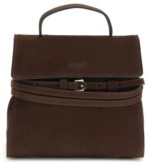 Moschino Moschino Brown Calf Leather Bos Taurus Handbag Bruin