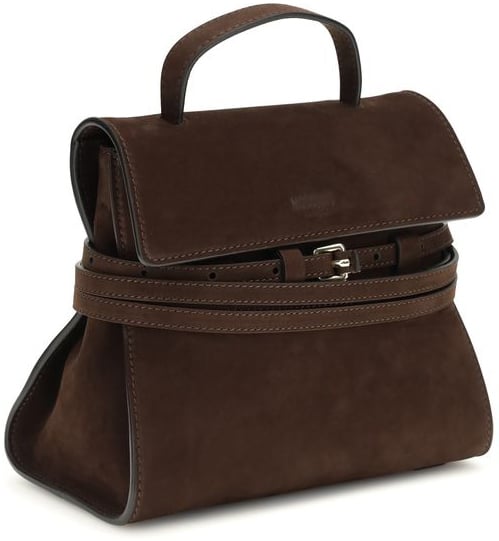 Moschino Moschino Brown Calf Leather Bos Taurus Handbag Bruin