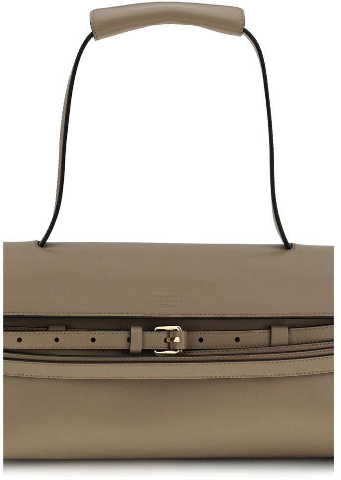Moschino Moschino Beige Calf Leather Bos Taurus Shoulder Bag Beige