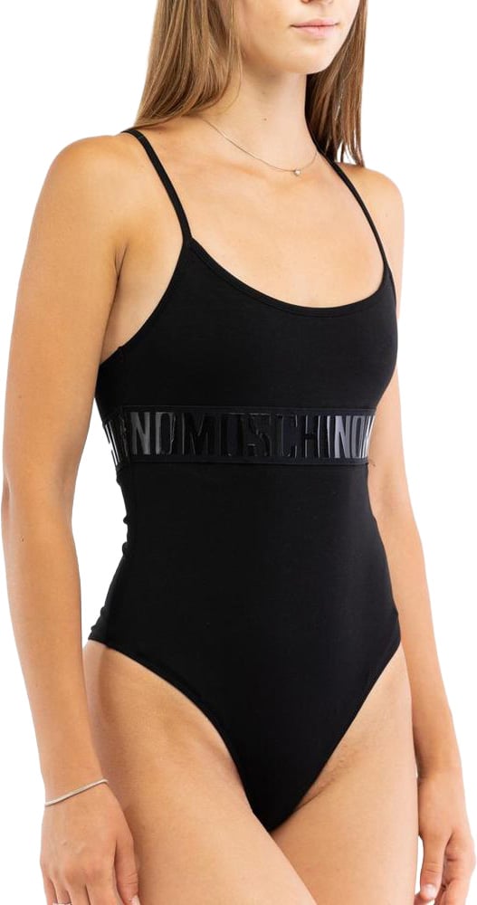 Moschino Black Cotton Bodysuit Zwart