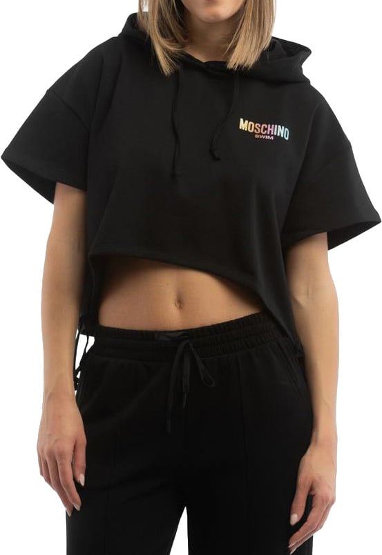 Moschino Black Cotton Sweatshirt Zwart