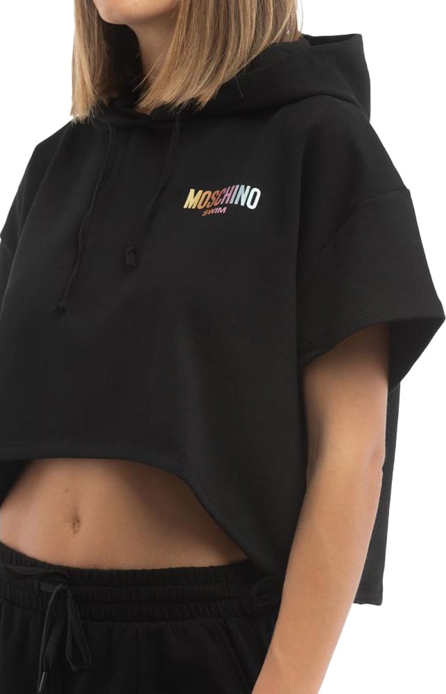 Moschino Black Cotton Sweatshirt Zwart