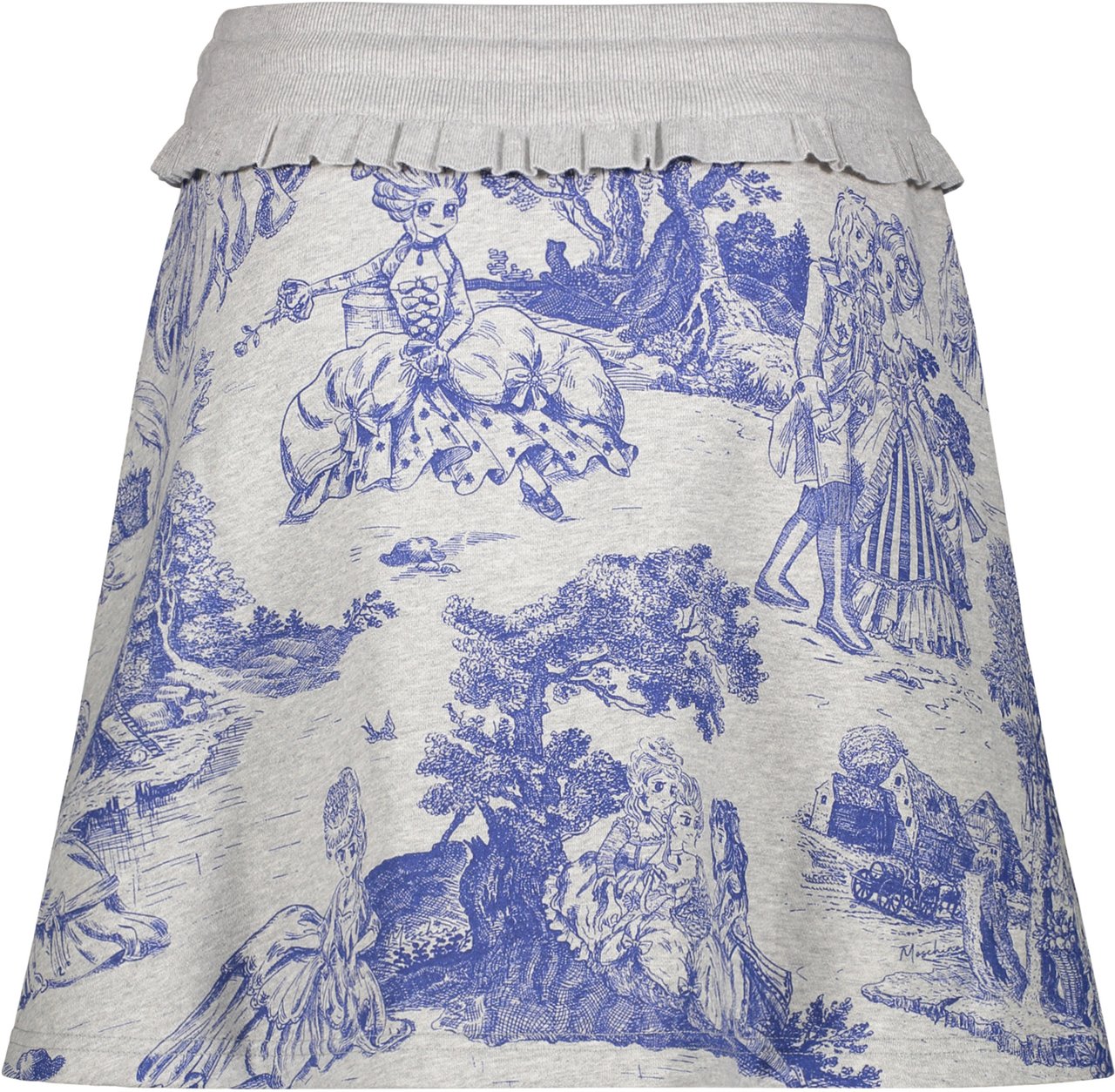 Moschino Printed cotton skirt Grijs