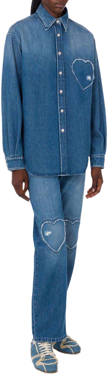 Moschino Top Denim Blauw