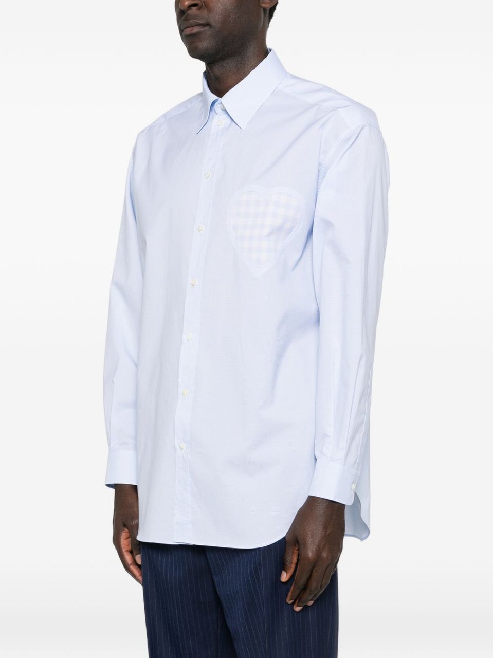 Moschino White Silk and Nylon Shirt with Heart-Shaped Pocket Paars