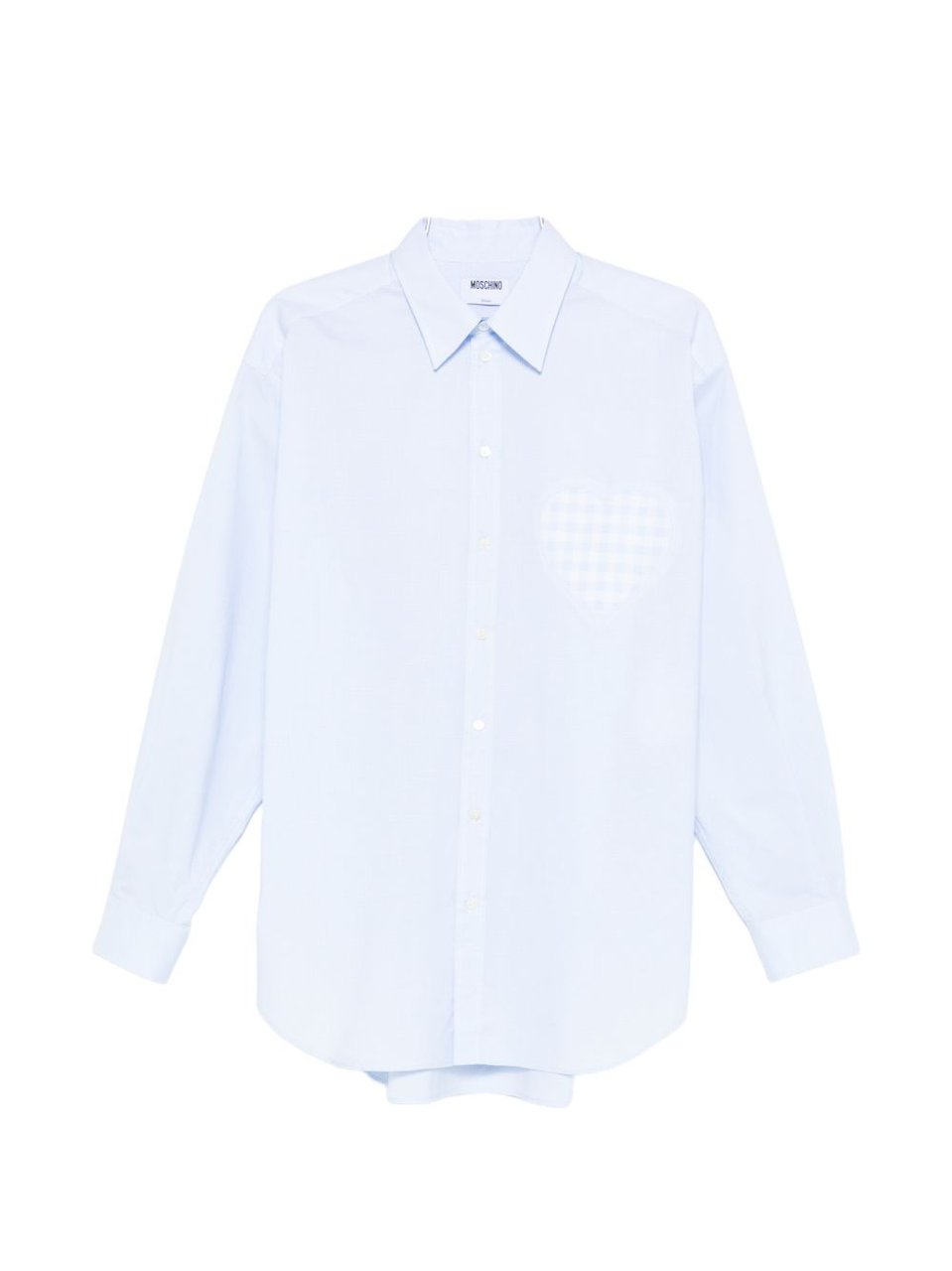 Moschino White Silk and Nylon Shirt with Heart-Shaped Pocket Paars