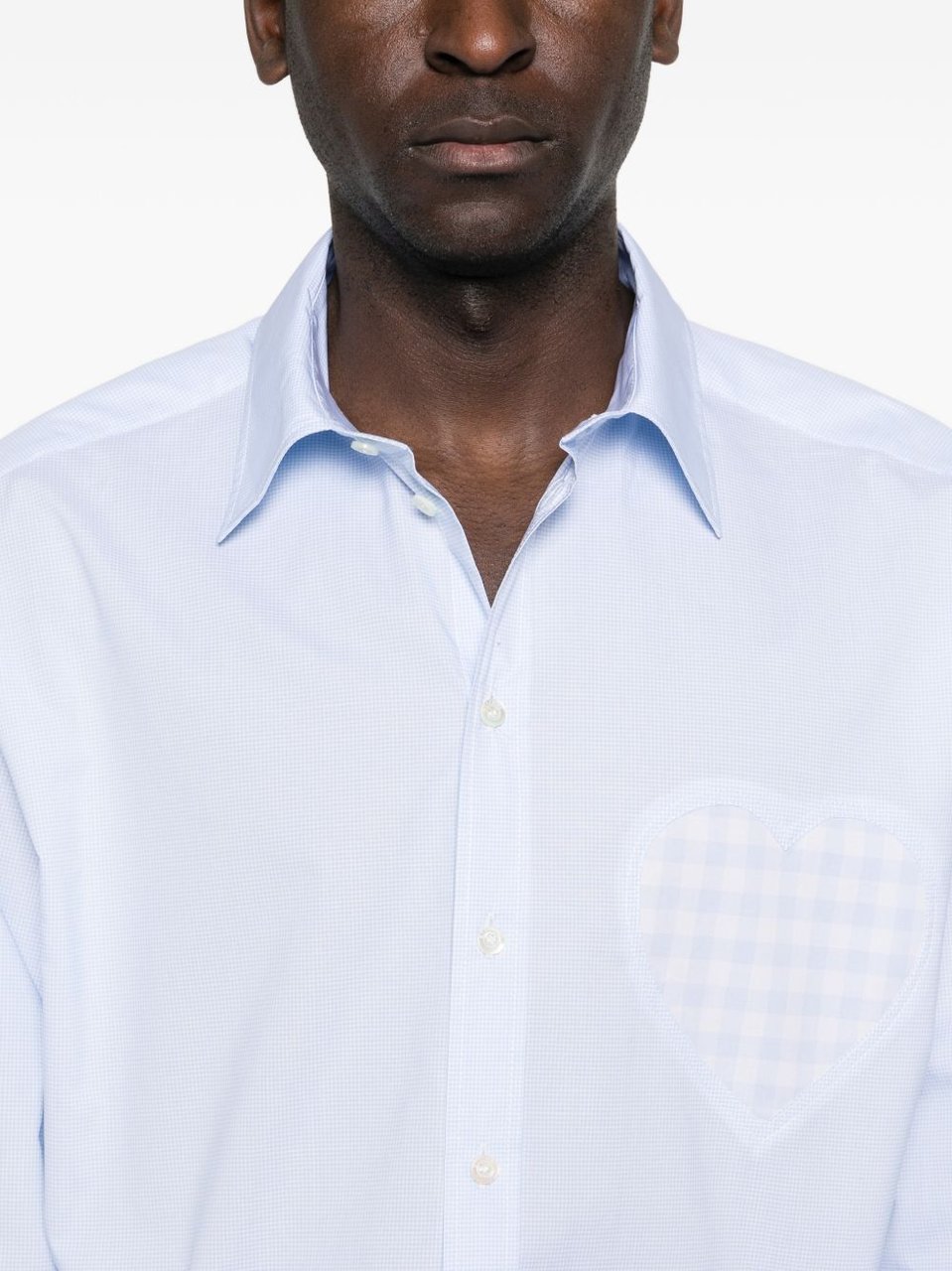 Moschino White Silk and Nylon Shirt with Heart-Shaped Pocket Paars