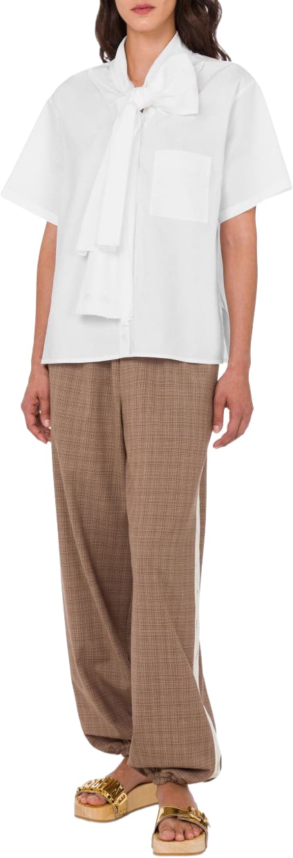 Moschino Bow-Detail White Shirt With Button-Down Front Wit