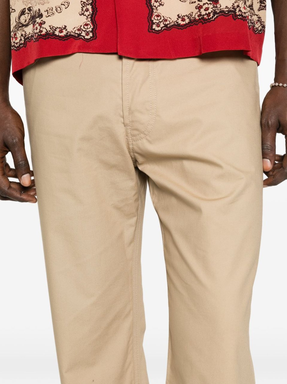 Moschino Straight-Leg Trousers In Silk And Nylon Blend Neutraal
