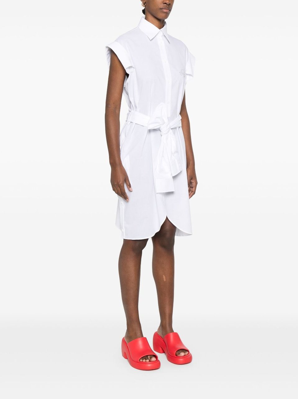 Moschino Sleeveless White Dress Wit