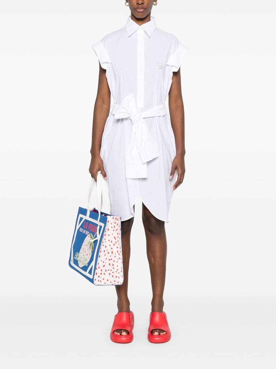 Moschino Sleeveless White Dress Wit
