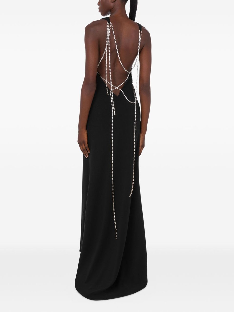 Moschino Flowing Black Maxi Dress Zwart