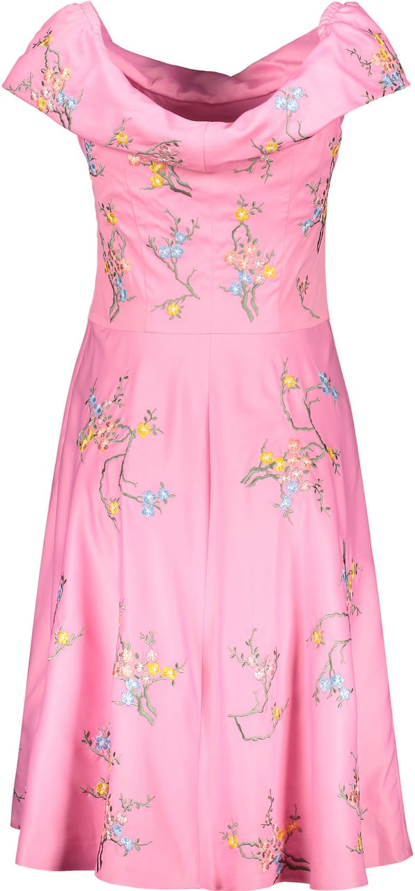 Moschino Dress with floral embroidery Roze